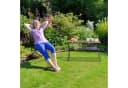 relaxdays Gartentisch rechteckig Shabby-Chic Rautenmuster Gusseisen Holz Bild 1