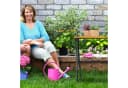 relaxdays Gartentisch rechteckig Shabby-Chic Rautenmuster Gusseisen Holz Bild 3