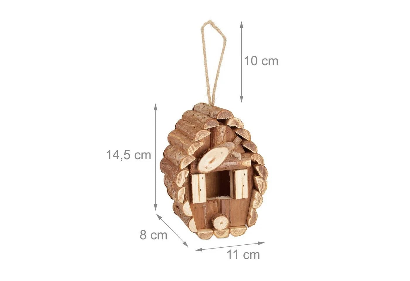 RELAXDAYS Mini Vogelhaus Holz Natur Unbehandelt - Bild 4