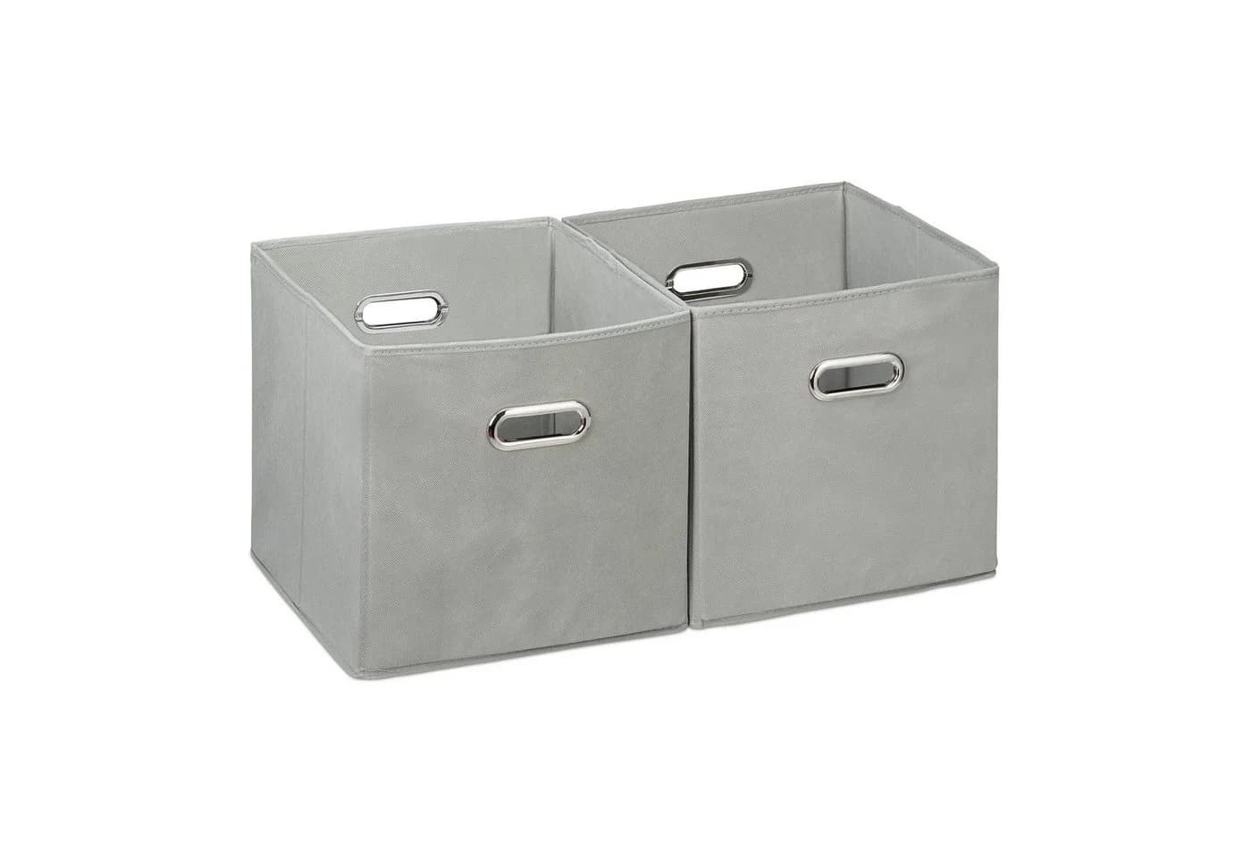relaxdays Aufbewahrungsbox 4er Set Stoff Grau Faltbar - Bild 2