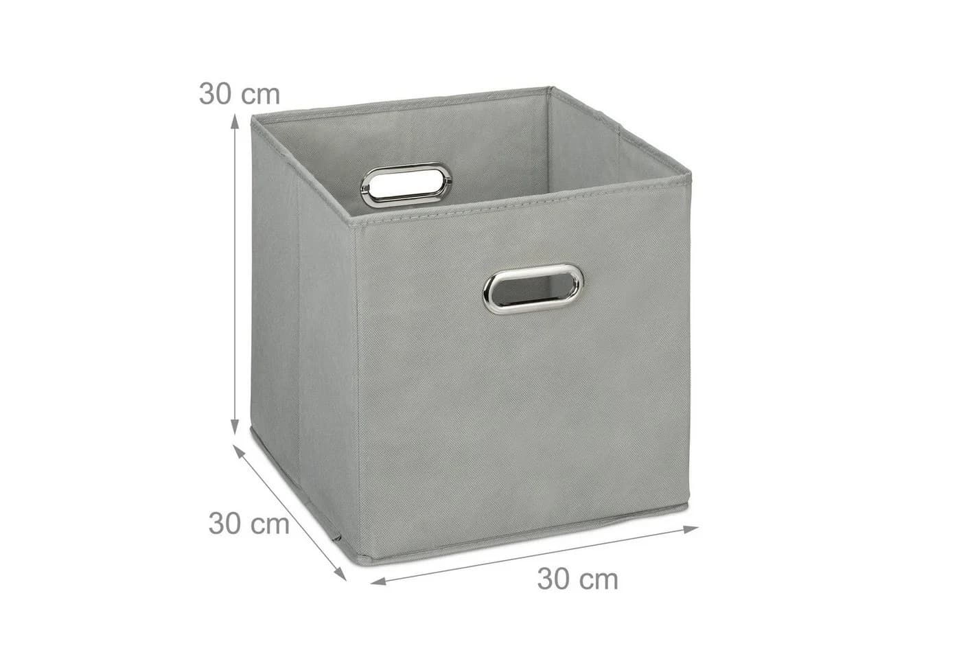 relaxdays Aufbewahrungsbox 4er Set Stoff Grau Faltbar - Bild 4