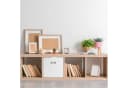 relaxdays Aufbewahrungsbox 4er Set Stoff Weiß Faltkorb mit Griffen Bild 1