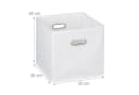 relaxdays Aufbewahrungsbox 4er Set Stoff Weiß Faltkorb mit Griffen Bild 4