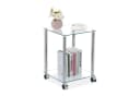 relaxdays Beistelltisch Glas mit Rollen Silber Transparent Bild 2