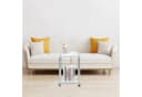 relaxdays Beistelltisch Glas mit Rollen Silber Transparent Bild 3