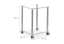 relaxdays Beistelltisch Glas mit Rollen Silber Transparent Bild 4