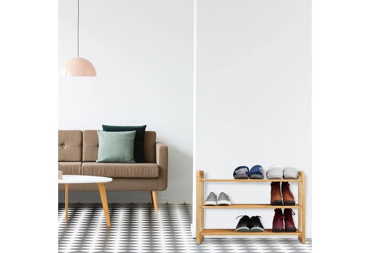 relaxdays Schuhregal Bambus Stapelbar 3 Ebenen - Bild 5