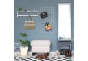 relaxdays Wandgarderobe Weiß mit Ablage 6 Haken Bambus Bild 1