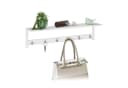 relaxdays Wandgarderobe Weiß mit Ablage 6 Haken Bambus Bild 2