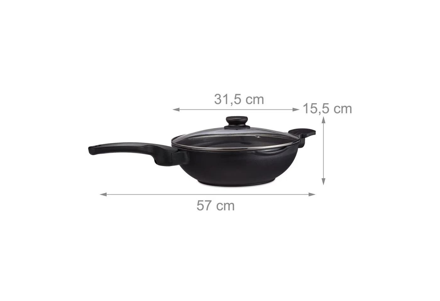 relaxdays Wokpfanne 30 cm mit Deckel Induktion Aluminium - Bild 4