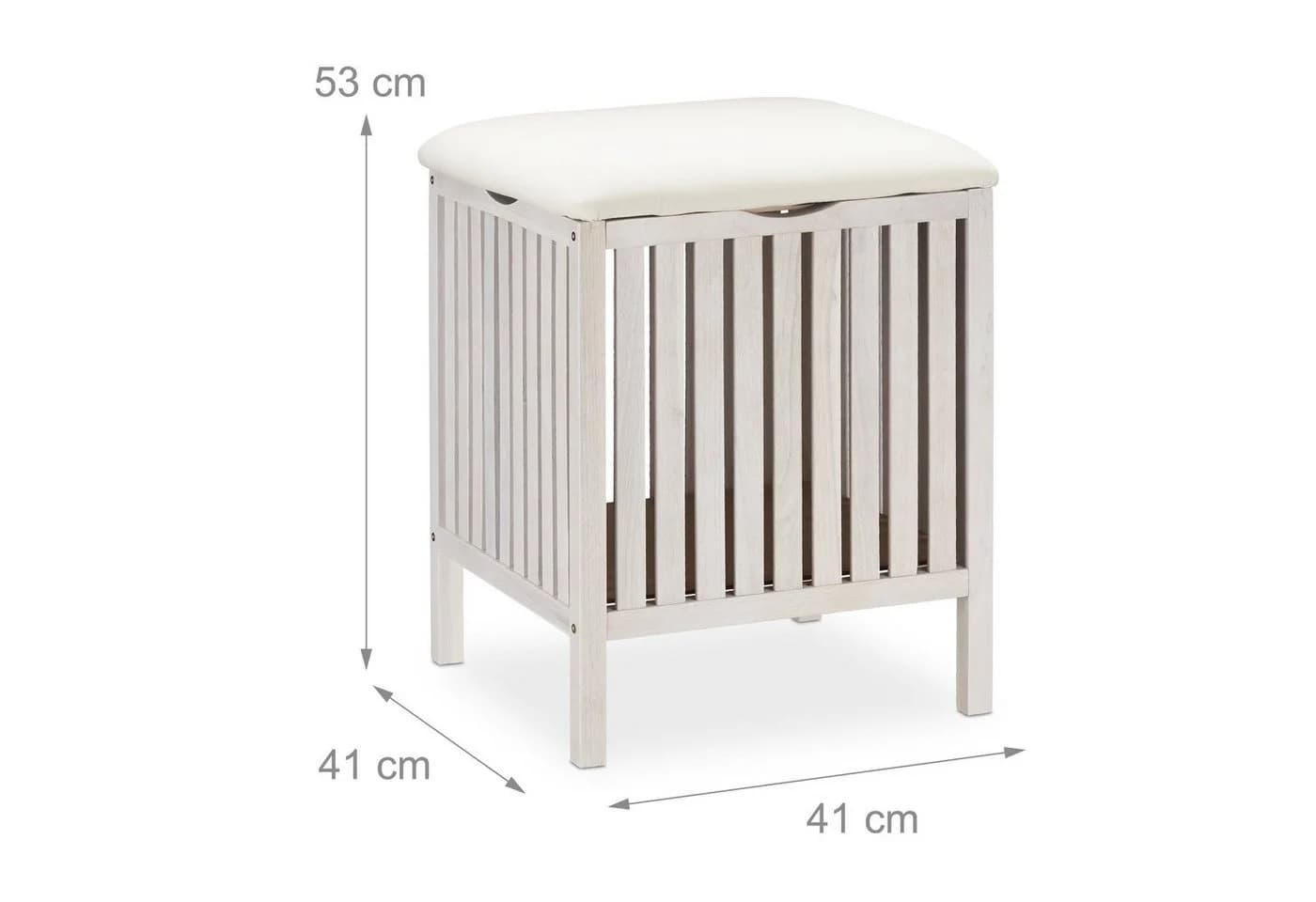 RELAXDAYS Wäschekorb Weiß mit Sitz und Stauraum - Bild 4