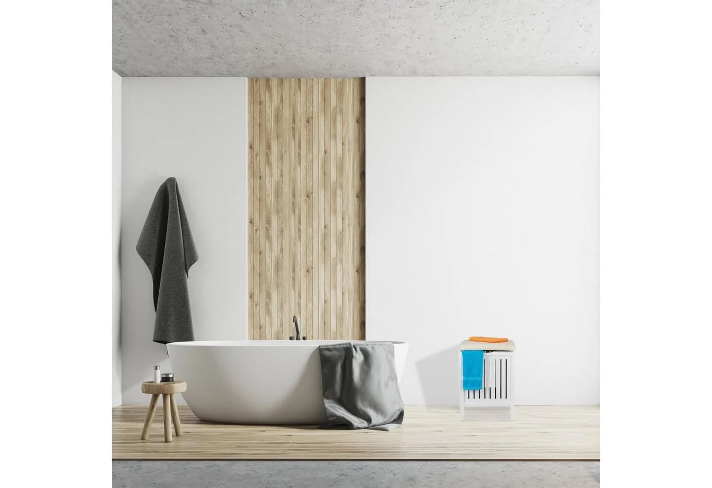 relaxdays Wäschekorb mit Sitz Weiß Landhausstil - Bild 5
