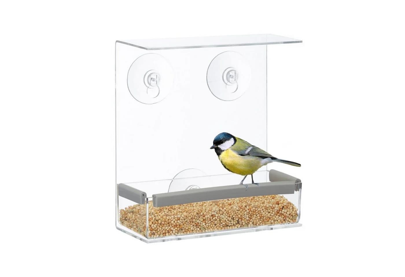 relaxdays Vogelfutterhaus für Fenster Transparent Acryl - Bild 2