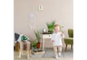 relaxdays Fellhocker rund Brau Grau Kunstfell Sitzhocker Bild 3