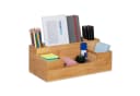 relaxdays Schreibtisch Organizer aus Bambus mit 7 Fächern Bild 2