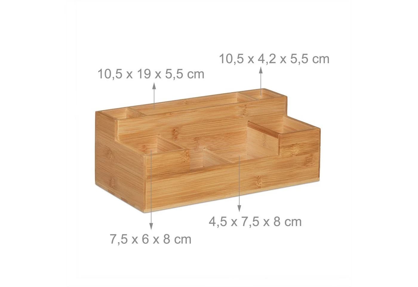 relaxdays Schreibtisch Organizer aus Bambus mit 7 Fächern - Bild 5
