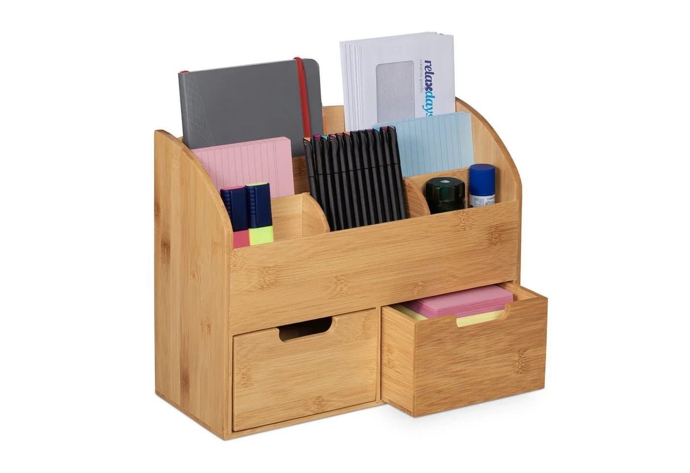 RELAXDAYS Schreibtischaufsatz Organizer mit Schubladen Bambus Natur - Bild 2