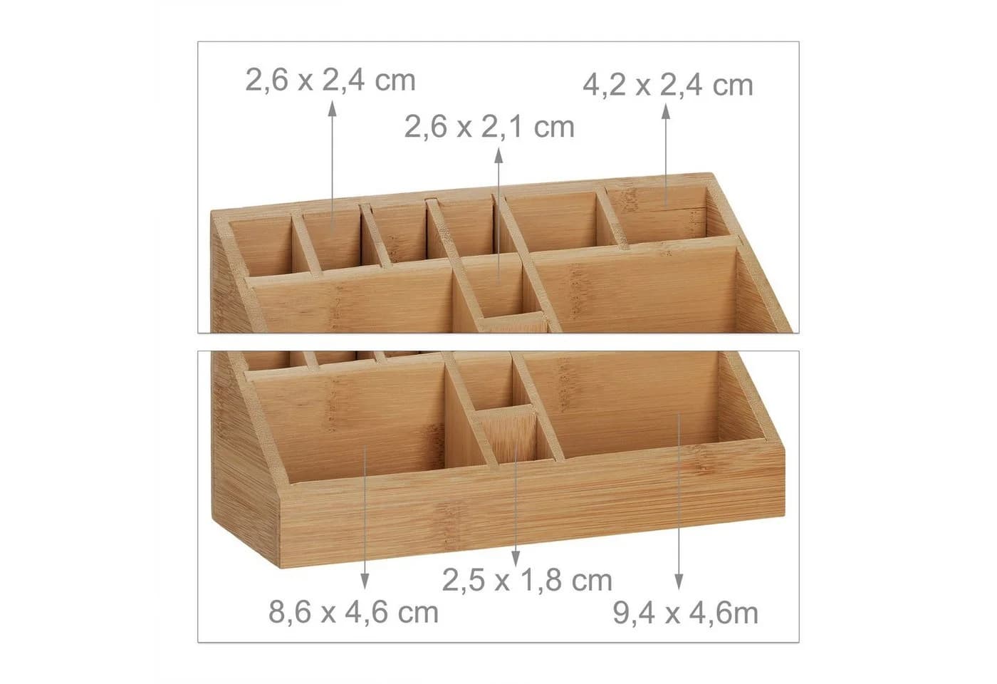 relaxdays Stiftehalter Organizer Bambus 10 Fächer Braun - Bild 5