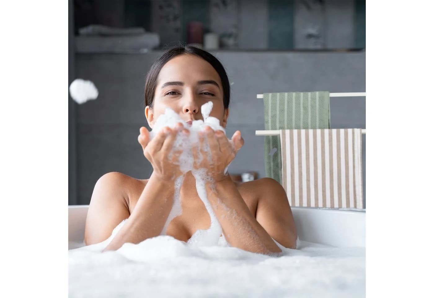 relaxdays Handtuchständer stehend Weiß/Natur - Bild 5
