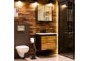 relaxdays WC Garnitur Schwarz Standmodell mit Holz-Optik Bild 1