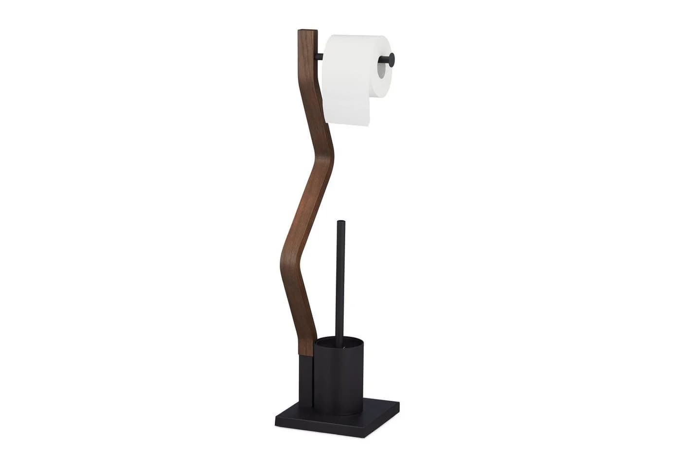 relaxdays WC Garnitur Schwarz Standmodell mit Holz-Optik - Bild 2