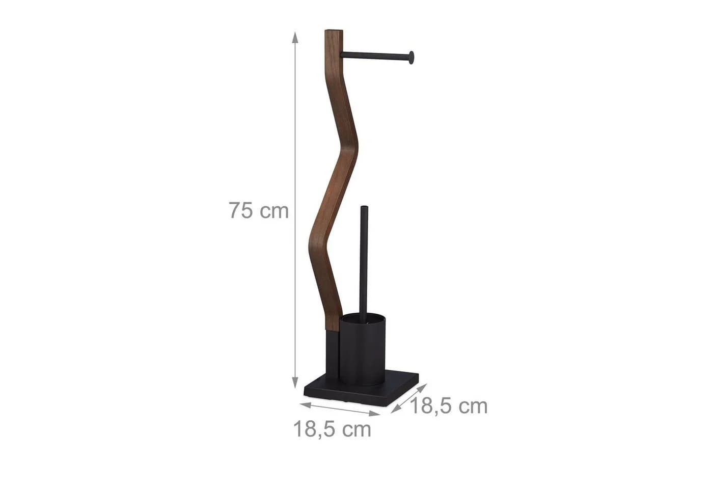 relaxdays WC Garnitur Schwarz Standmodell mit Holz-Optik - Bild 4