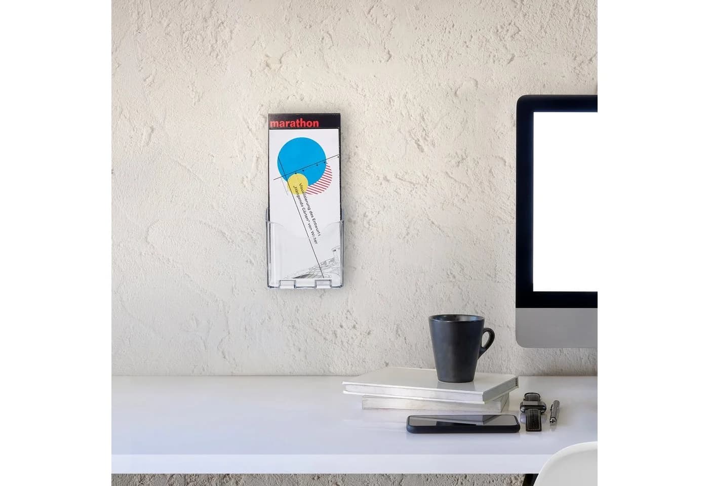 relaxdays Flyer-Aufsteller DIN Lang Transparent 2er-Pack Acryl
