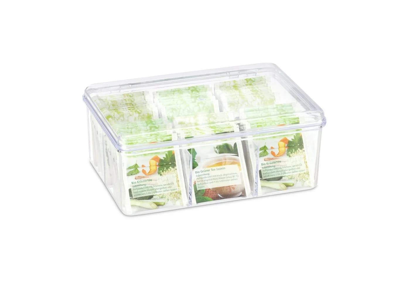 relaxdays Teebox 2er Set transparent mit 6 Fächern - Bild 2