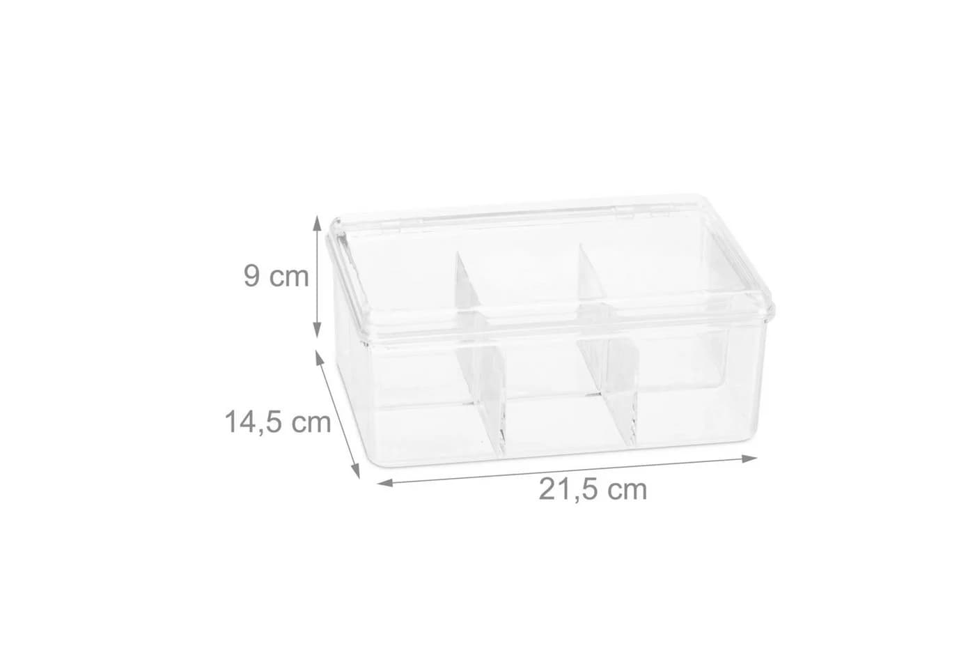 relaxdays Teebox 2er Set transparent mit 6 Fächern - Bild 4