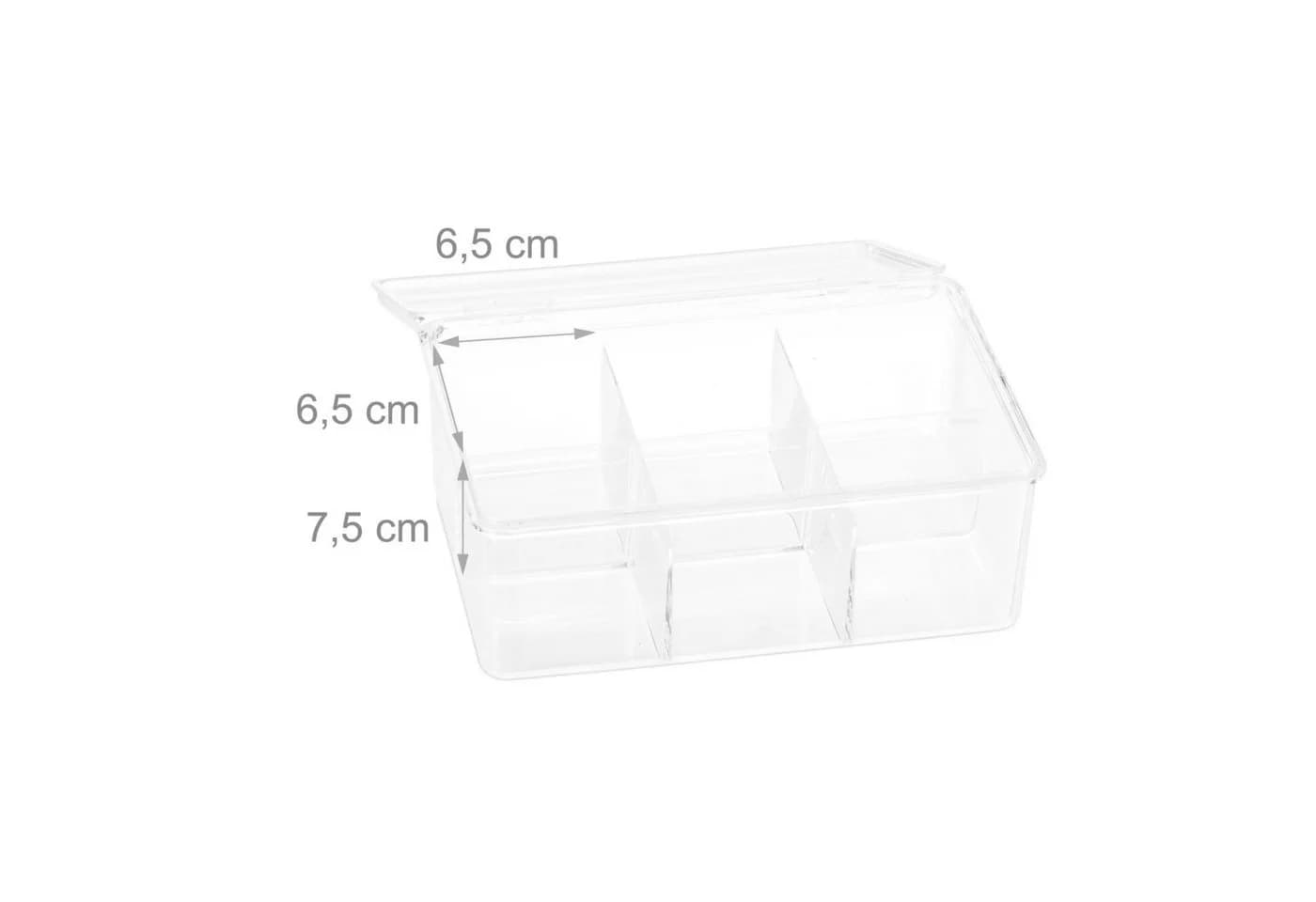 relaxdays Teebox 2er Set transparent mit 6 Fächern - Bild 5