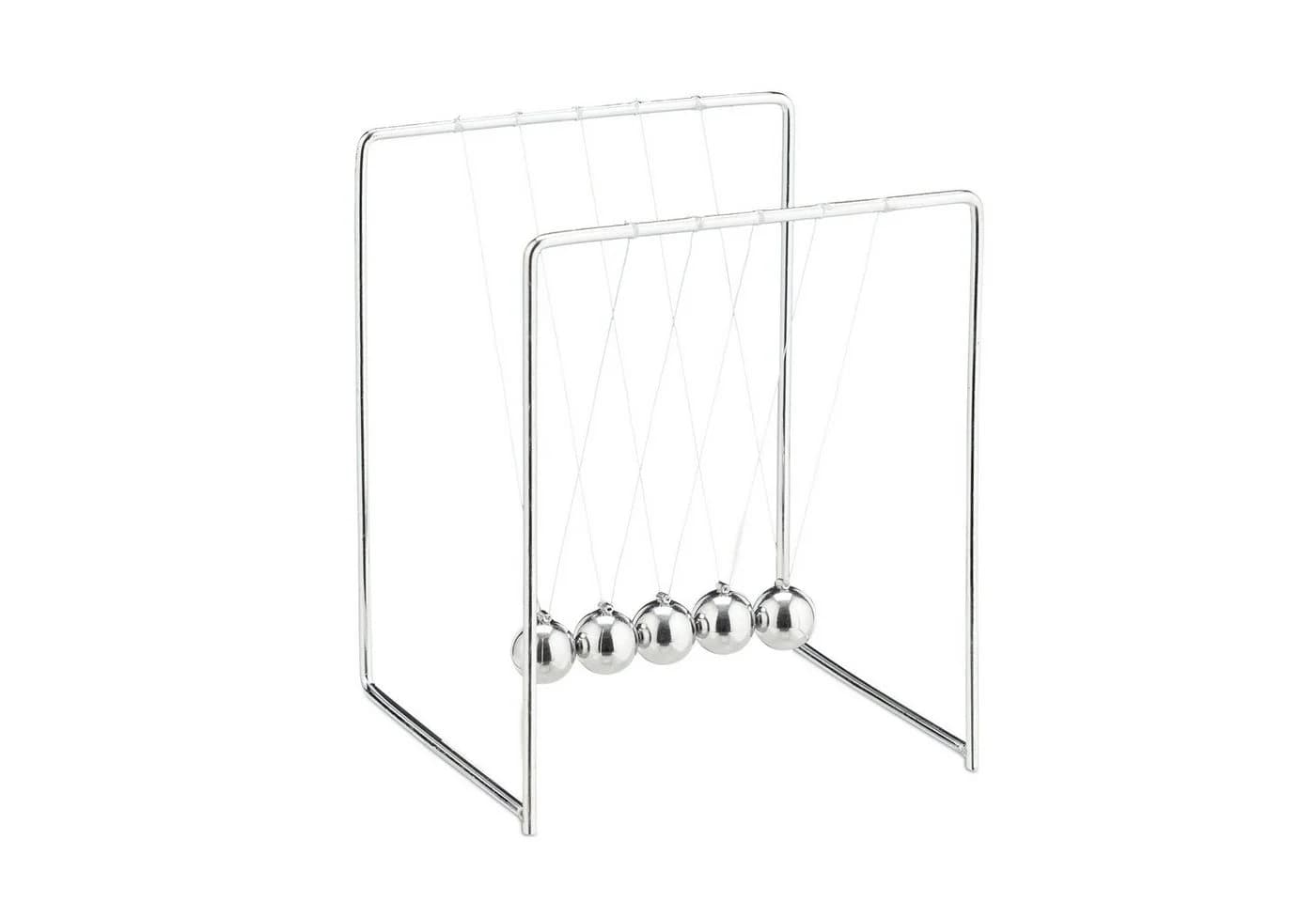 relaxdays Dekoobjekt 4 x Newton Pendel Silber Metall - Bild 2