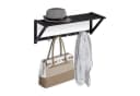 relaxdays Wandgarderobe mit Ablage Schwarz/Silber 5 Haken Bild 2