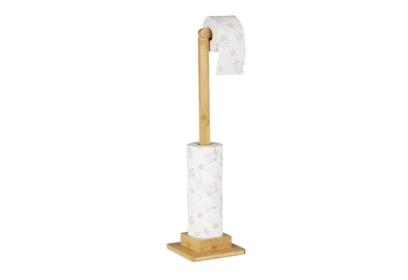 relaxdays Toilettenpapierhalter Bambus Stehend Freistehend - Bild 2