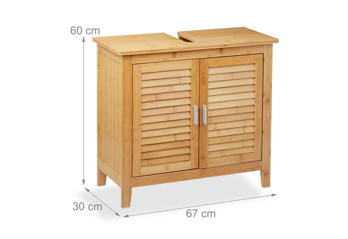 relaxdays Waschbeckenunterschrank Bambus Natur - Bild 4