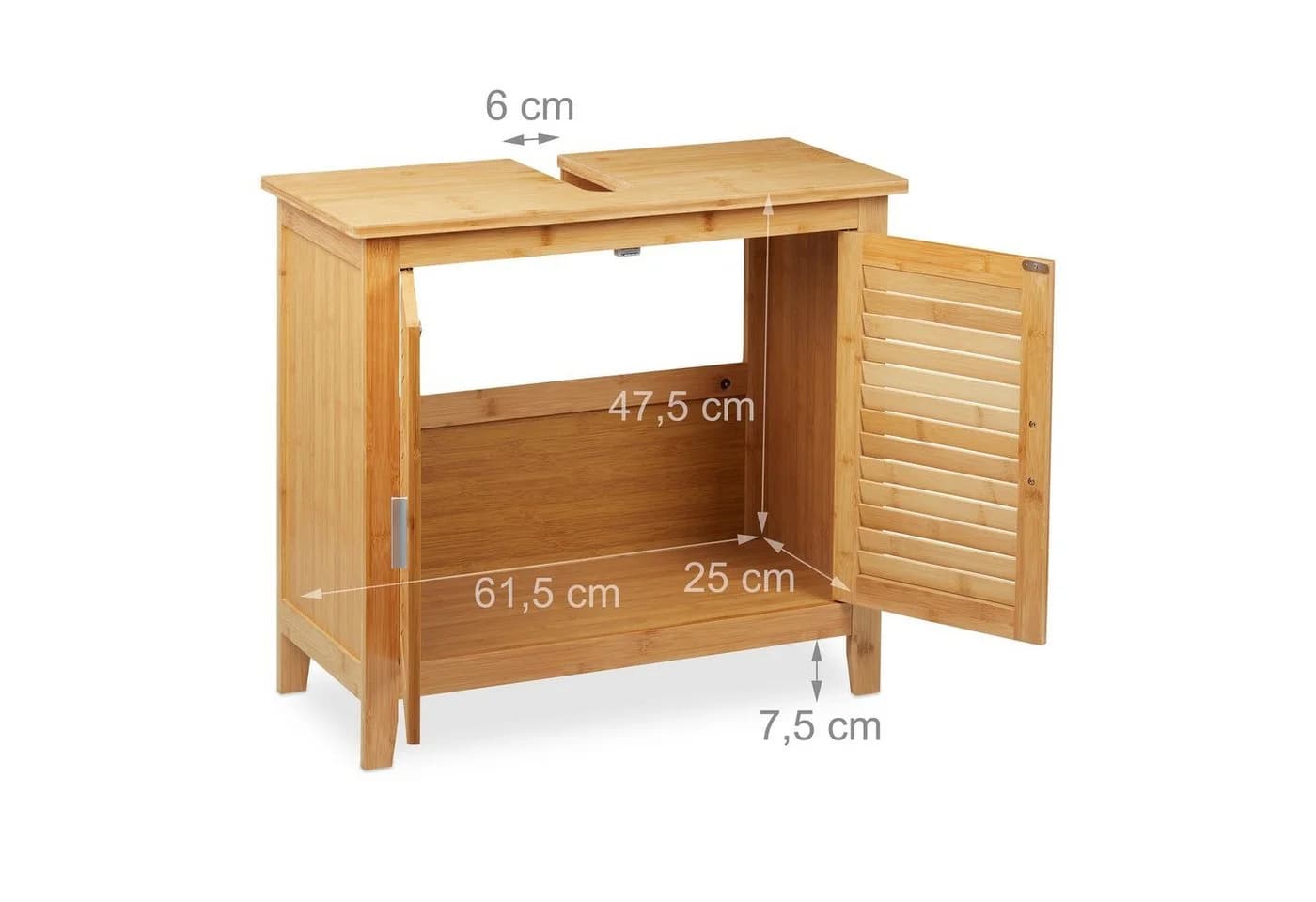 relaxdays Waschbeckenunterschrank Bambus Natur - Bild 5