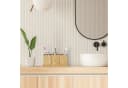 relaxdays Badezimmer-Set Bambus Silber Badaccessoires Bild 1