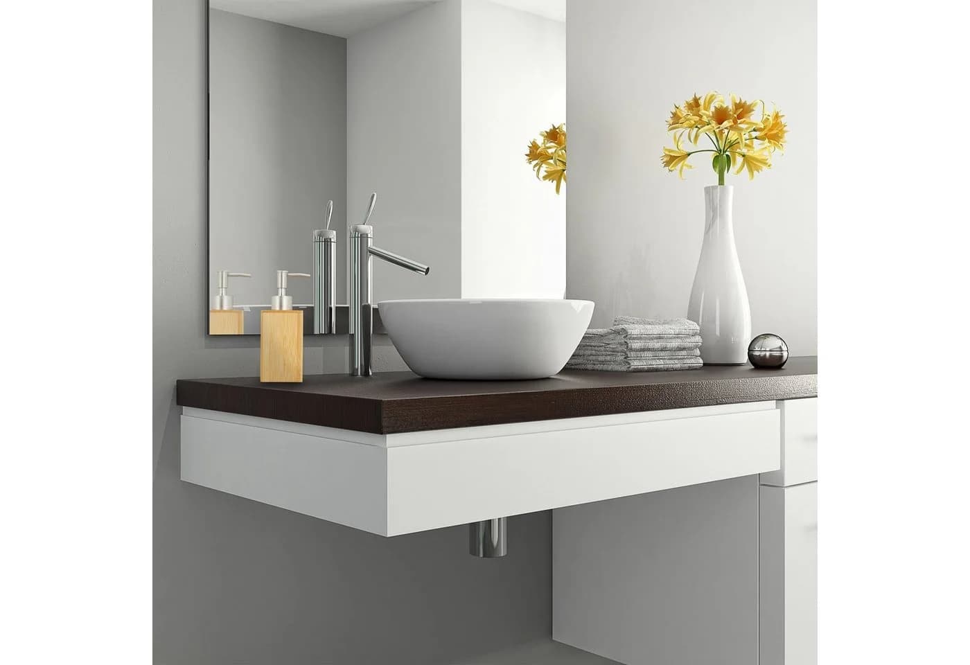 RELAXDAYS Seifenspender Bambus Natur/Silber