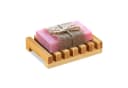 relaxdays Seifenschale Bambus Gitter Design Natur Bild 2