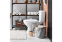 relaxdays Toilettenbürste mit Bambus-Halter Silikon Schwarz/Silber/Natur Bild 1