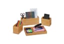 relaxdays Schreibtisch Organizer Set 4-tlg. Bambus Natur Bild 2