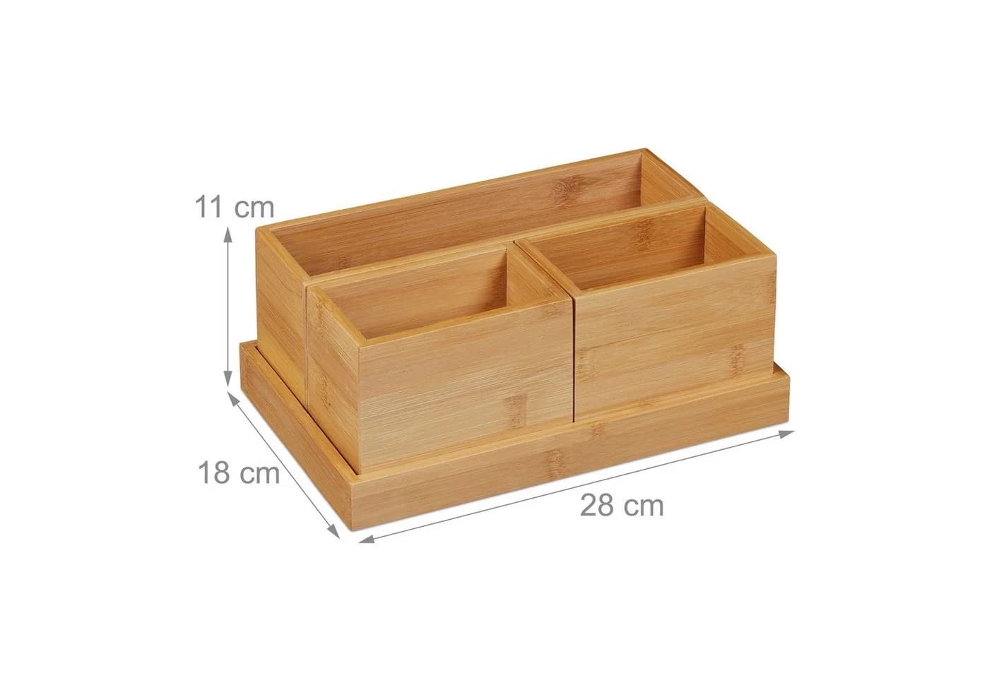 relaxdays Schreibtisch Organizer Set 4-tlg. Bambus Natur - Bild 4