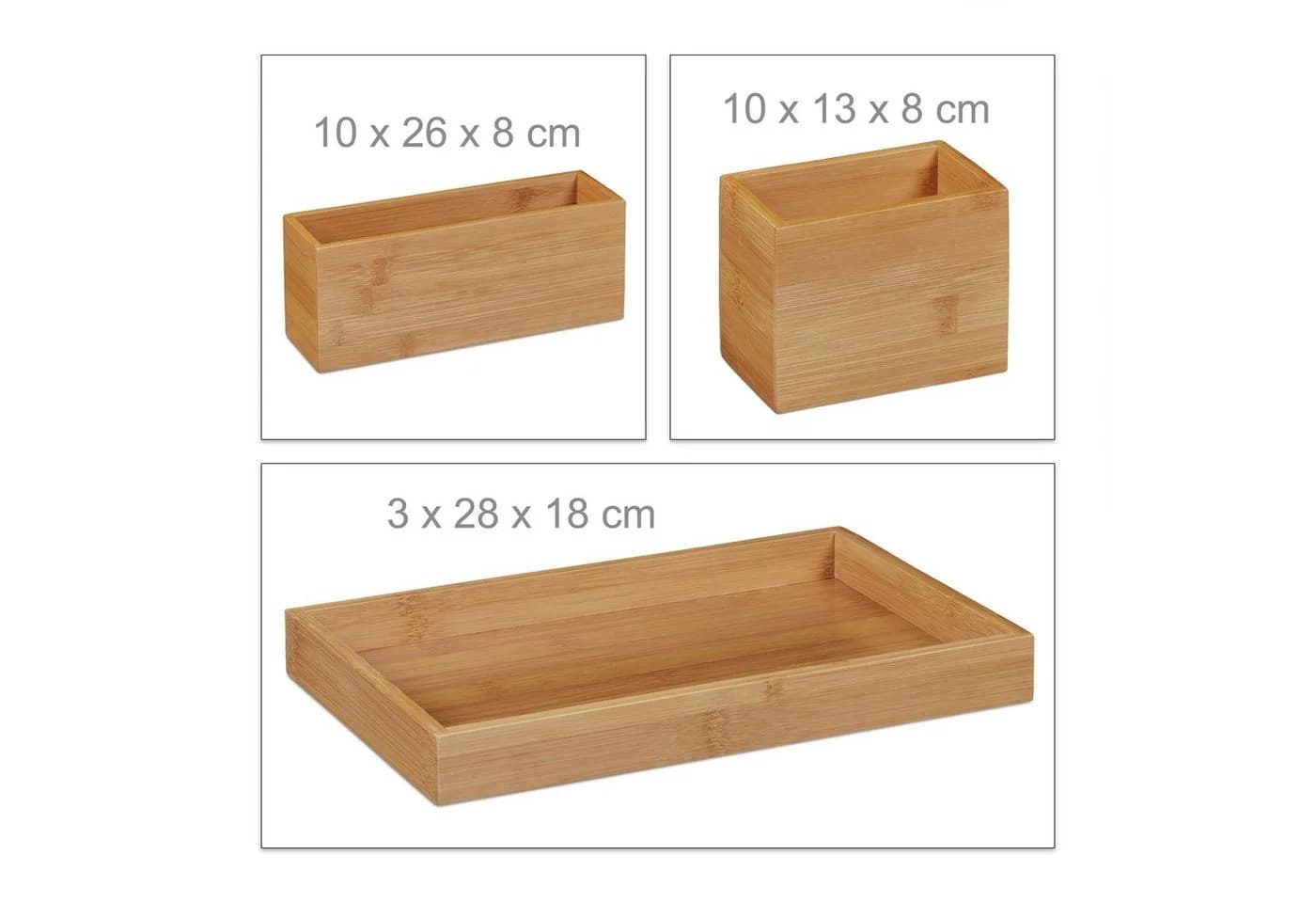 relaxdays Schreibtisch Organizer Set 4-tlg. Bambus Natur - Bild 5
