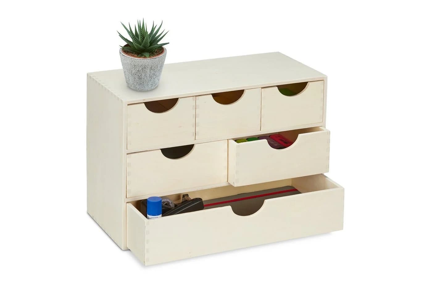 RELAXDAYS Schubladenbox Holz 6 Fächer Natur - Bild 2