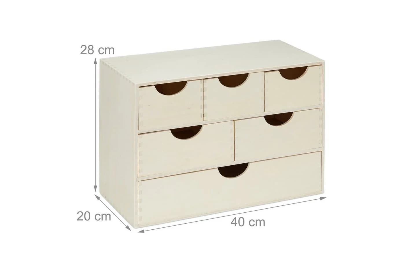 RELAXDAYS Schubladenbox Holz 6 Fächer Natur - Bild 4