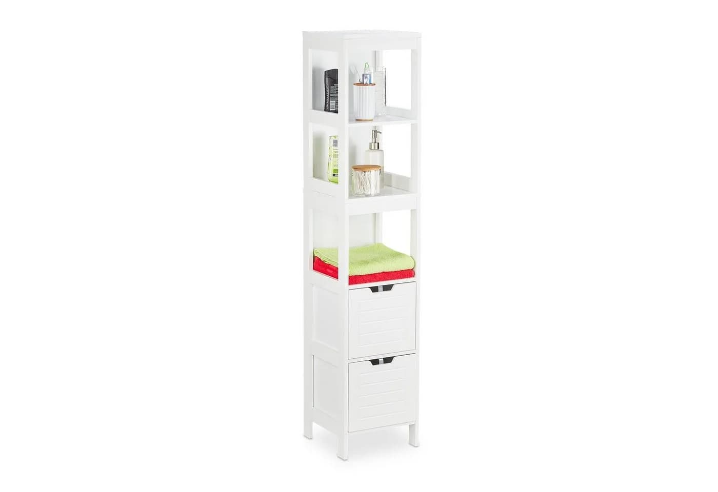 relaxdays Badregal Badezimmerschrank weiß Landhausstil - Bild 2