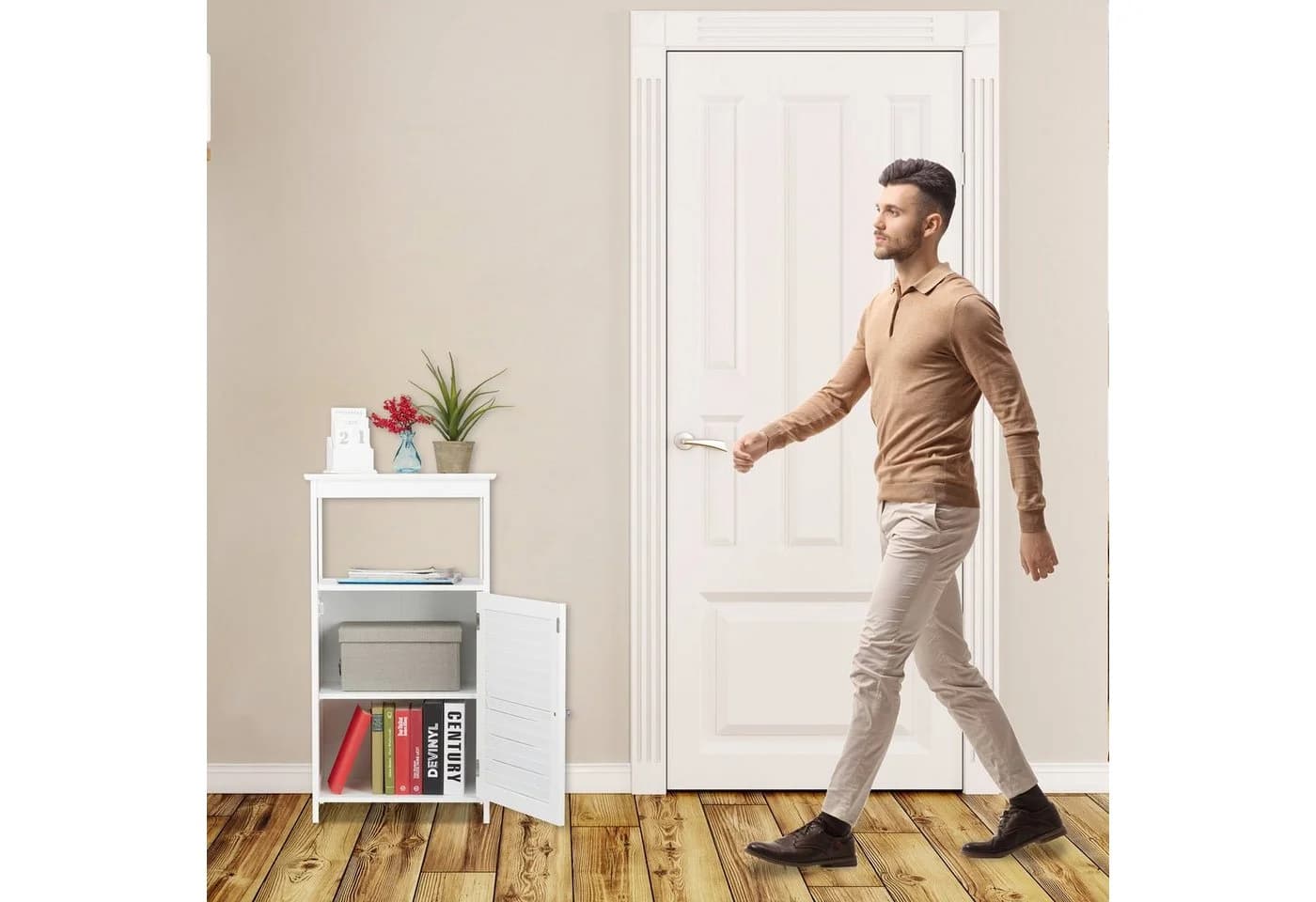 relaxdays Badschrank 3 Fächer Weiß - Bild 3