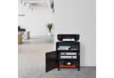 relaxdays Rollcontainer Schwarz mit 3 Fächern und Rollen Bild 1