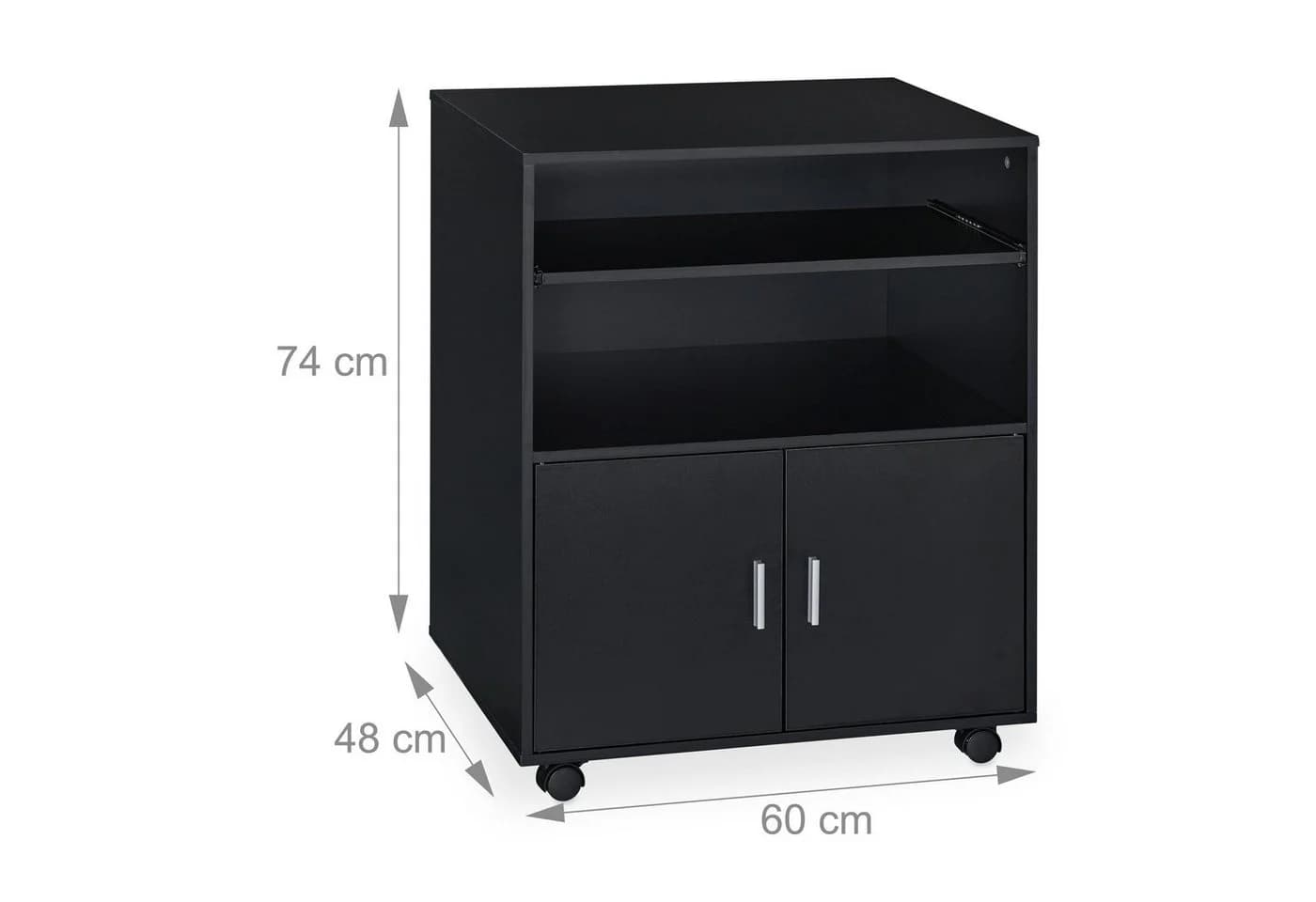relaxdays Rollcontainer mit Tastaturauszug Schwarz - Bild 4