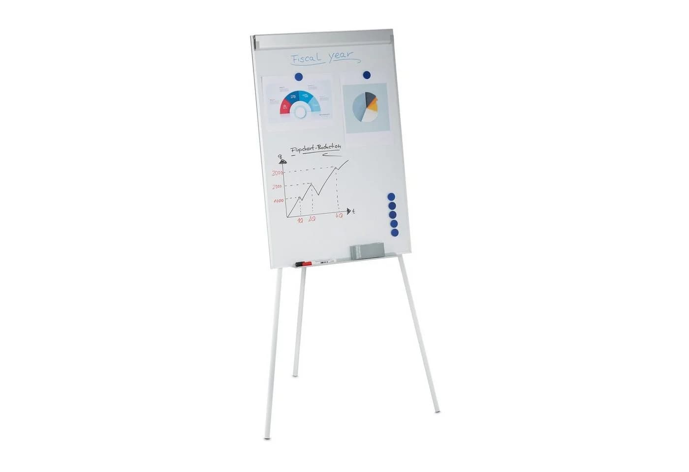 relaxdays Magnettafel Flipchart Whiteboard Weiß-Silber Höhenverstellbar - Bild 2