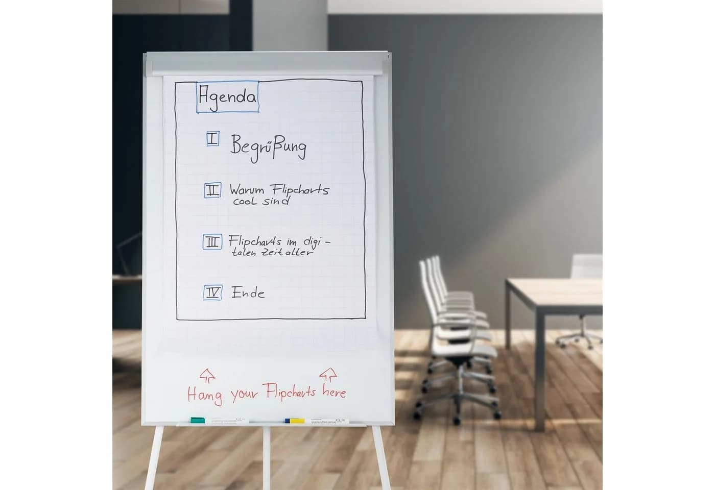 relaxdays Magnettafel Flipchart Whiteboard Weiß-Silber Höhenverstellbar - Bild 5